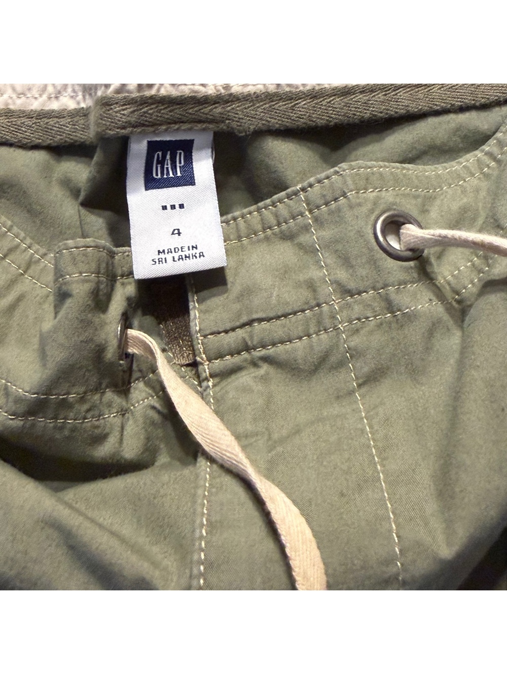 Y2K GAP Women's Olive Green Drawstring Cargo Pants Size 4
